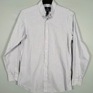 Buttoned Down Brand Men Shirt‎ Size 16 -36 Tailored Long Sleeve Red Blue Gingham
